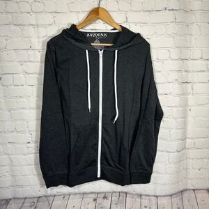 Kayden.K Anywear Mens Charcoal Gray Full Zip Hoodie Sweatshirt Medium NWT